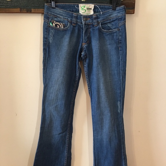 Grass Los Angeles Flare Jeans with Embroidered Pockets Size 26 - Picture 6 of 16